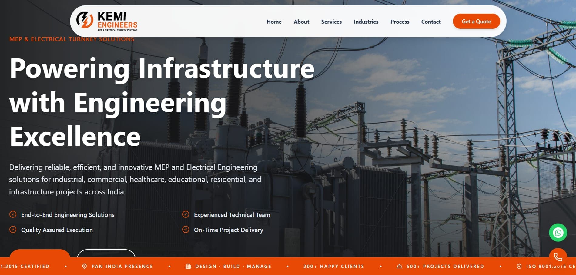 Kemi Engineers website
