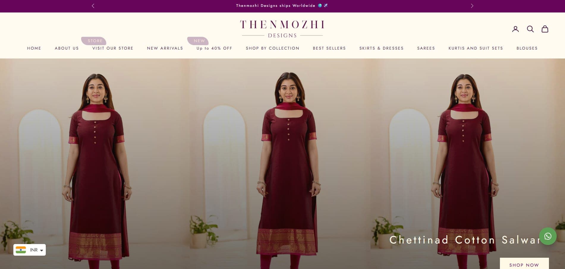 Thenmozhi Designs — website built by Techie Nutpam