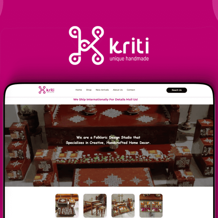 Kriti Handmade — online store built by Techie Nutpam
